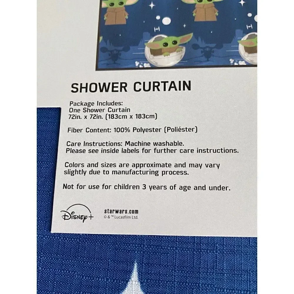 Disney Star Wars Baby Yoda Mandalorian Fabric Shower Curtain Grogu The Child NEW